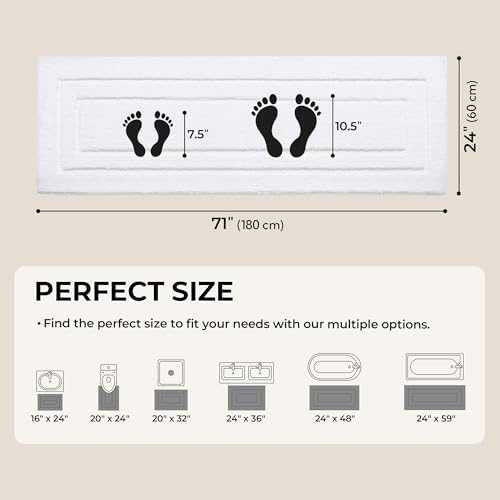 GRANNY SAYS White Bathroom Runner Rug 71" x 24", Soft Microfiber Bath Mat - Image 2