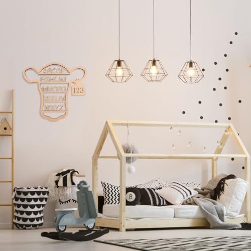Nichake Western Nursery Wall Decor Neutral Cow Alphabet Wall Art - Image 3