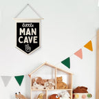 Qpenm Little Man Cave Wall Hanging Canvas Banner, Boys Room Decor, Modern Black - Image 4
