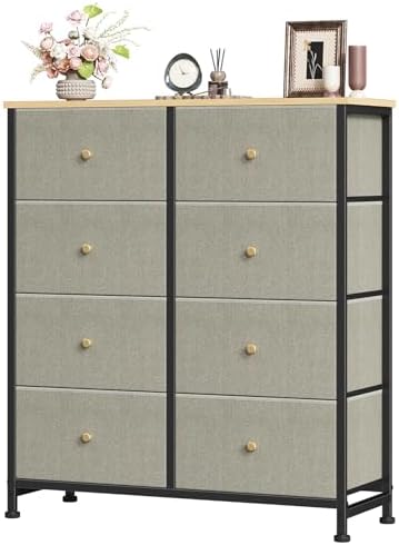 Sweetcrispy 8 Drawer Fabric Dresser, Tall Storage Tower by Sweetcrispy