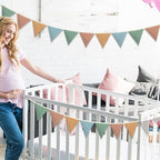 Oudain 2 Pcs Pennant Banner Flags Nursery Garland Triangle, Warm Color - Image 4