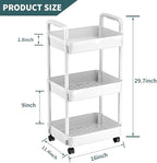 EZ COZY 3 Tier Rolling Cart, Plastic Diaper Cart Organizer - Image 2