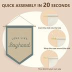 Boys Room Decor, Long Live Boyhood Linen Canvas Banner, Boy Nursery Wall - Image 5
