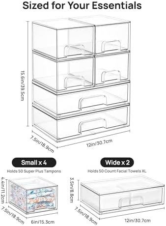Vtopmart Stackable Storage Drawers Set of 6, Laundry Room Organization - Image 2