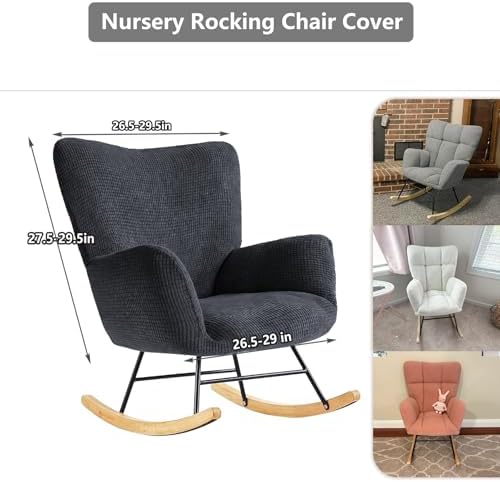 Nursery Rocking Chair Cover, Jacquard Stretch Cover - Image 2