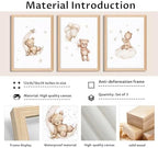 Framed Teddy Bear Wall Art Nursery Decor Set of 3, Bear Sleeping on The Moon - Image 5