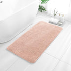 Polyester Bathroom Rug 24"x48" Dusty Pink, Non-Slip Soft Bath Mat by Kildoss