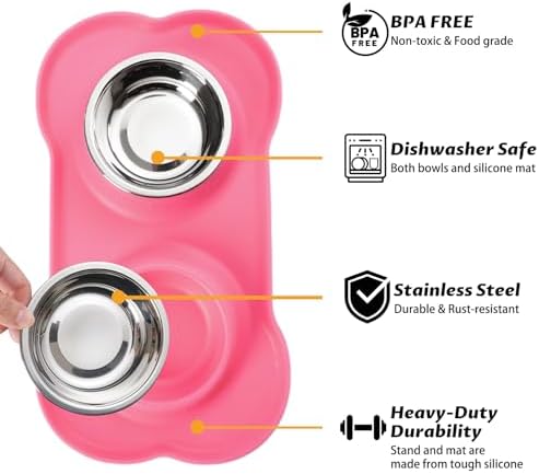 Hubulk Pet Dog Bowls 2 Stainless Steel Dog Bowl - Image 2