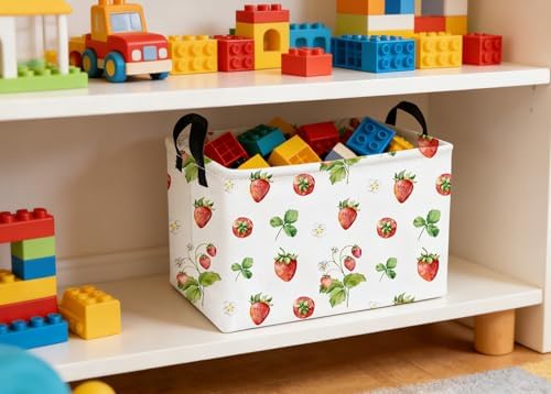 Essme Rectangular Kids Baskets, Strawberry Storage Box, Cute Basket - Image 6