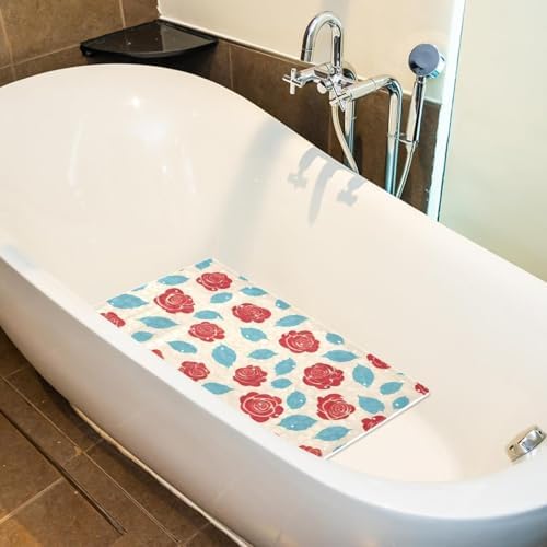 Shower Mat Non Slip, Rose Leaves Anti Slip Bath Mat - Image 5