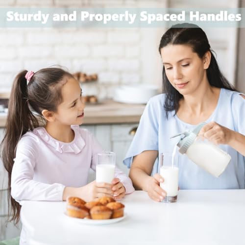 2 Pack 32oz Glass Pitcher with Lid & V-shaped Pour Spout - Image 4