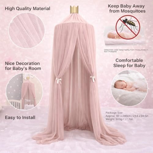 Baby Mosquitos Net Canopy, Elegant Color Home Mesh Netting, Bed Curtains - Image 5