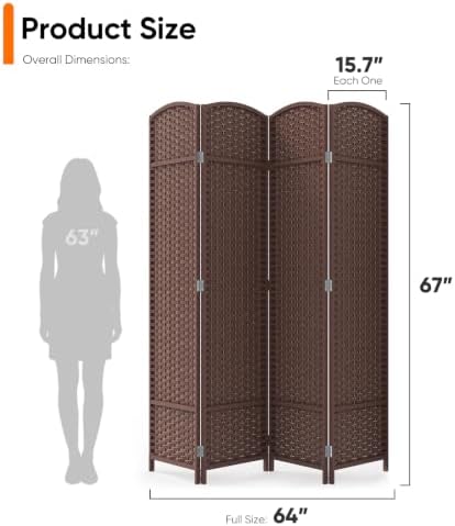 JOSTYLE Outdoor Privacy Screen 4-Panel Folding Room Divider Space Partition - Image 2