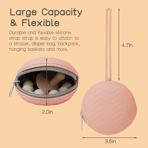 2 Pack Silicone Pacifier Holder Case, Muted/Lilac - Image 5