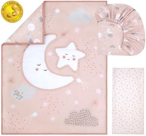 The Peanutshell New Moon 3-Piece Baby Girl Crib Bedding Set - Image 4