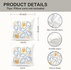 Summer Seashell Lemon Lobster Pillow Covers 18x18, Crawfish Boil Party - Image 2