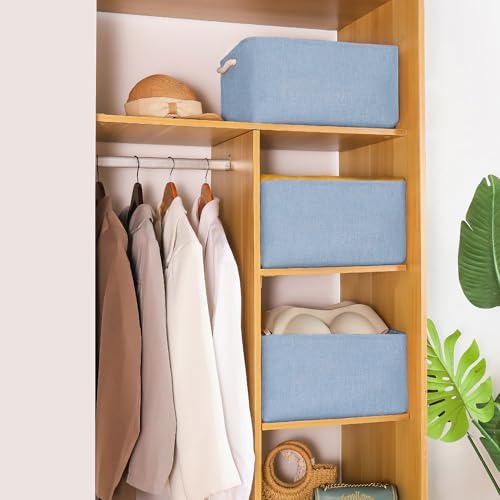 Storage Bins with Sturdy Cotton Handles, Fabric Storage Baskets - Image 2