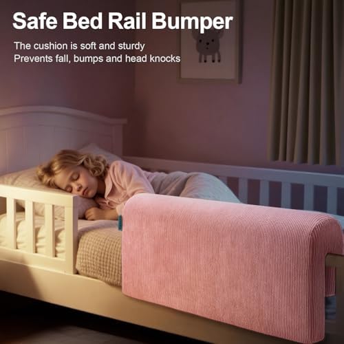 AEOCOO Bed Rail Bumpers for Toddlers, J-Shaped 2.3 Ft Kid Bed Bumpers - Image 2