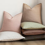 Foindtower Linen Solid Decorative Throw Pillow Cover 24x24 Inch Light Green - Image 6
