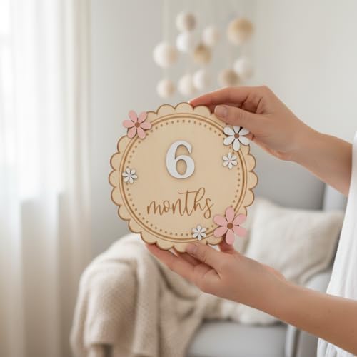 Baby Girl Monthly Milestone Signs, 1-12 Monthly Baby Milestone Girl, Newborn - Image 2