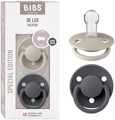 BIBS Pacifiers OneSize | 2-Pack Soothers | BPA-Free Symmetrical Nipple | Made by BIBS