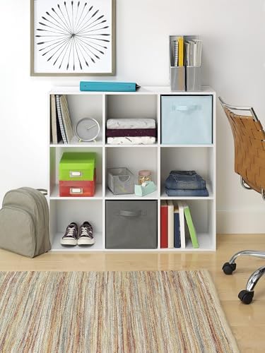 Whitmor 9 Cube Bookcase, 3 Tier Stackable MDF Bookself, Open Storage Display - Image 2