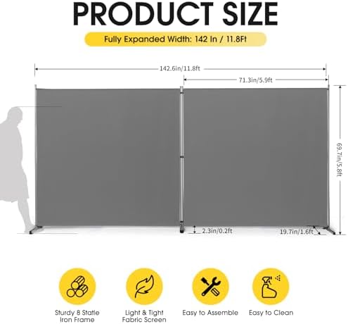 Rantila Indoor Room Divider, Portable Office Divider, Room Divider Wall Screen - Image 2