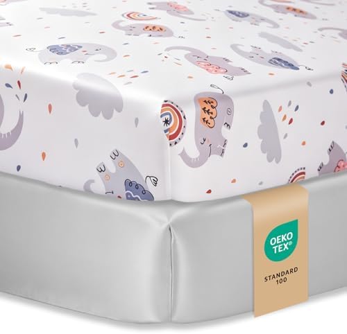 Baby Crib Sheets for Boys Girls, Toddler Bed Sheets Fitted for 52x28 Inch by VivaCozy