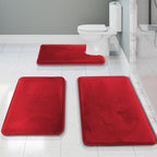Clara Clark 3 Piece Bathroom Rugs Bath Mat Set, Velvet Memory Foam Bath Mats by ClaraClark