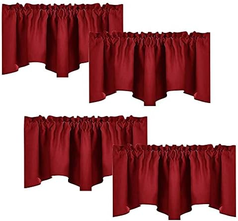 NICETOWN Burgundy Red Blackout Valances, Thermal Insulated Elegant W52 x L18 by NICETOWN