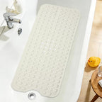 Extra Long Bathtub Mat Non Slip Bath Mat Beige 40"x16" Full Size by NaolotureHome