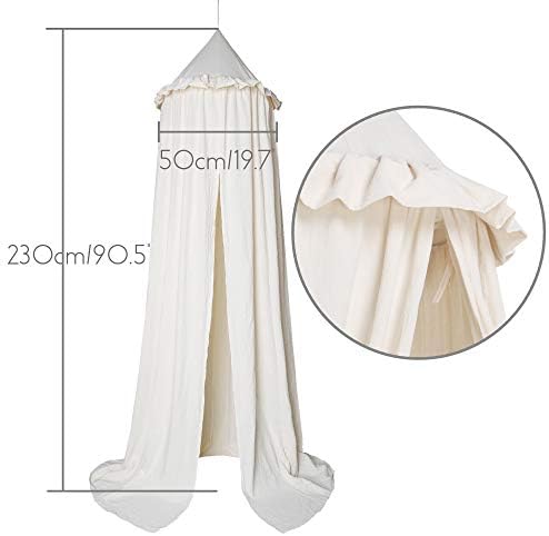 MAMERIA Kids Bed Canopy with Frills Cotton Hanging Tent Curtain Net - Image 3