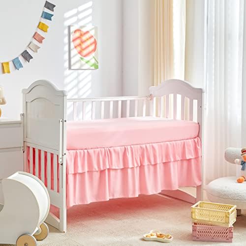 Tufted Ruffle Crib Bedding Set 3 Pieces Baby Boho Quilted Comforter - Image 5