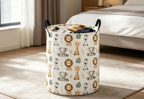 ESSME Animal Laundry Basket, Cute Hamper Collapsible Canvas Waterproof Storage - Image 4