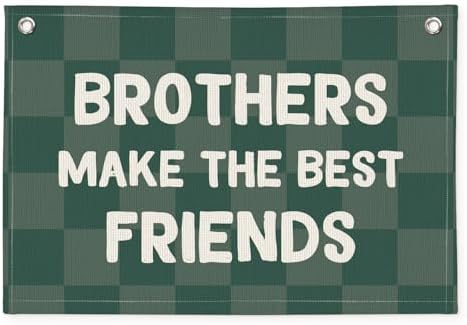 Brothers Make The Best Friends Banner, Boys Room Decor, Toddler Boy Linen by Wheatwin