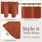 NICETOWN Burnt Orange Blackout Valances - Image 3