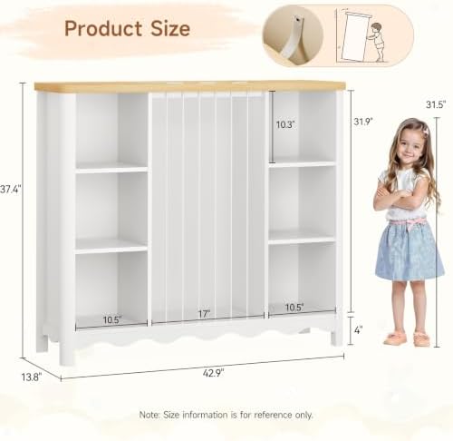 ONBRILL Stuffed Animal Storage, 6 Cube Toy Storage Organizer w/Wave Design - Image 2