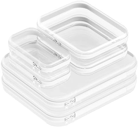 6 Pack Clear Hard Shell Zipper Case, Hard Plastic Zipper Pouches by HABGP
