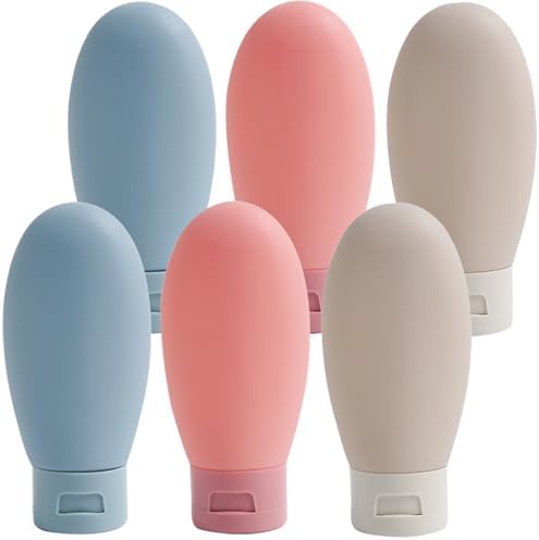 Travel Bottles for Toiletries 6 Pack, Leakproof 2 oz Tsa Approved Travel Size by DEWSENSI