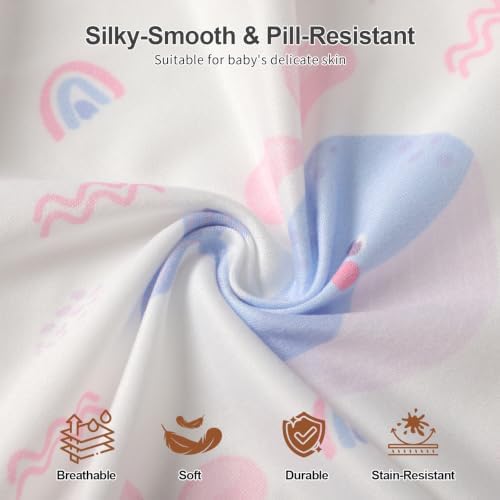 Pack N Play Sheets Fitted, Mini Crib Sheets, Breathable Soft Unisex Playard - Image 5