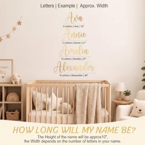 Boao Personalized Name Wall Decal Large Cursive Letter Stickers Big Alphabet - Image 6