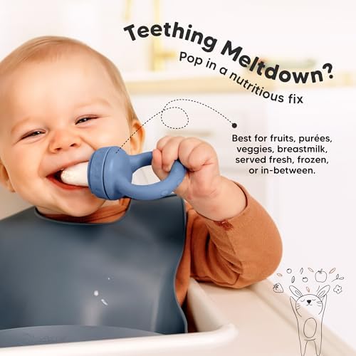 KeaBabies Baby Fruit Feeder 2pk, Silicone Baby Food Feeder - Image 4
