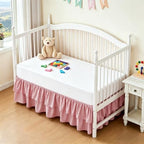 Ruffled Crib Bed Skirt, Light Pink, Soft Double Layer - Image 4