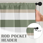Emvency Valances for Windows, 2 Pack, 52x18 Inch, Sage Striped - Image 5