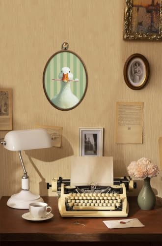 Silly Goose Bathroom Decor, Sage Green Stripe Oval wall Art, Waterproof - Image 5