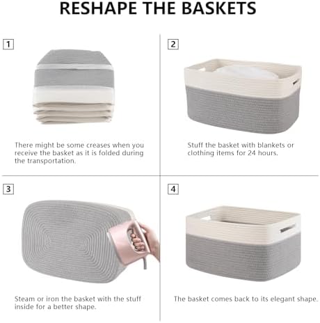 4 Pack Storage Baskets for Organizing, Woven Baskets for Shelves - Image 6