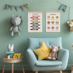 Cute Color Shape Poster Hanger Wall Decor, Toddler Learning Posters, - Image 4