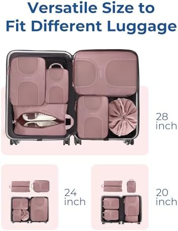 BAGSMART 6 Set Compression Packing Cubes, Travel Luggage Organizer Bags - Image 3