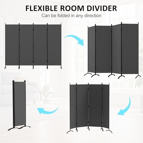 Room Divider 4 Panel Folding Screen Portable Wall - Image 2