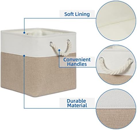 Temary Cube Storage Bins 11 x 11 Fabric Storage Baskets 4 Pack Storage Cubes - Image 3